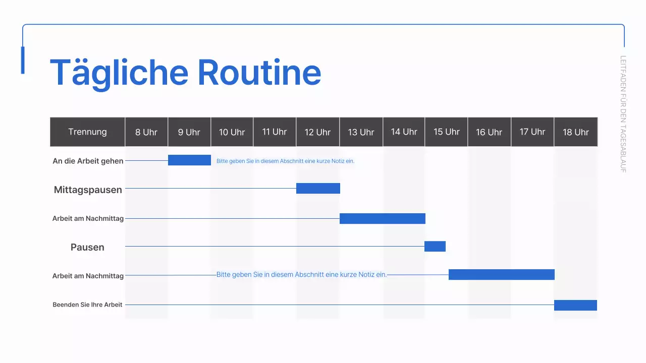 Einfaches blaues und weißes Material für die Einarbeitung von Arbeitnehmern