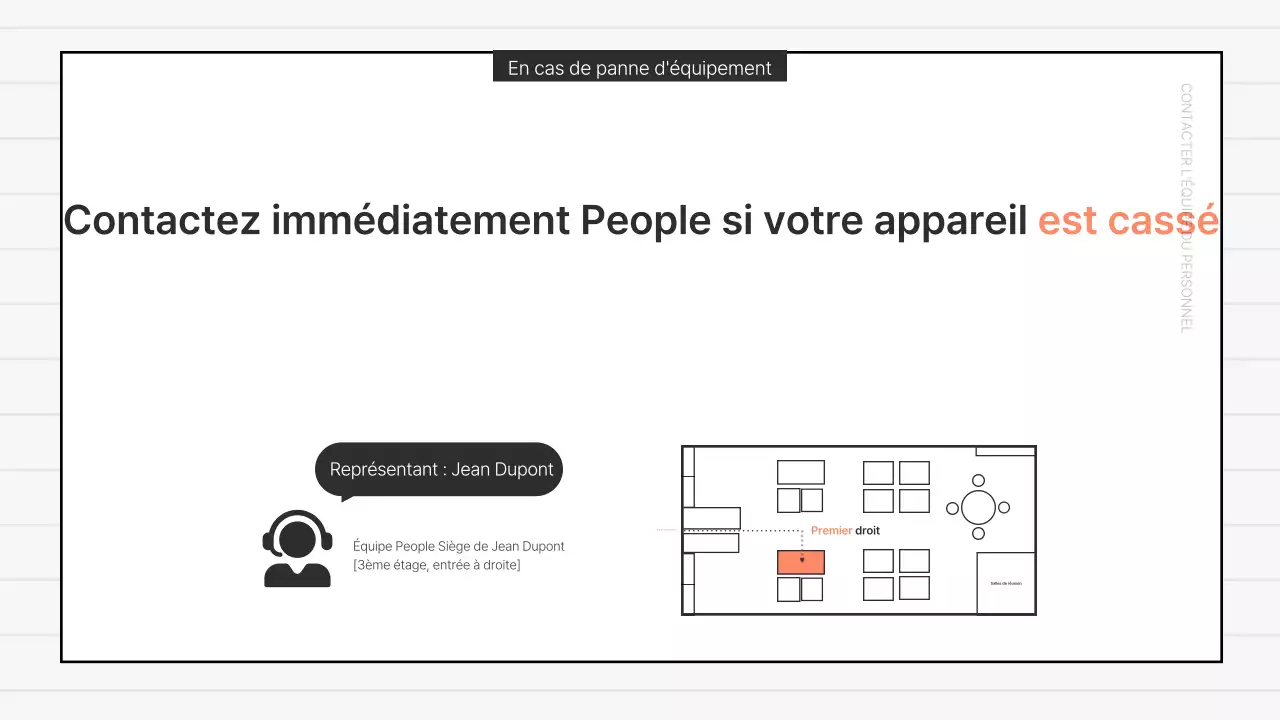 Annonces essentielles de bureau en rouge et bleu