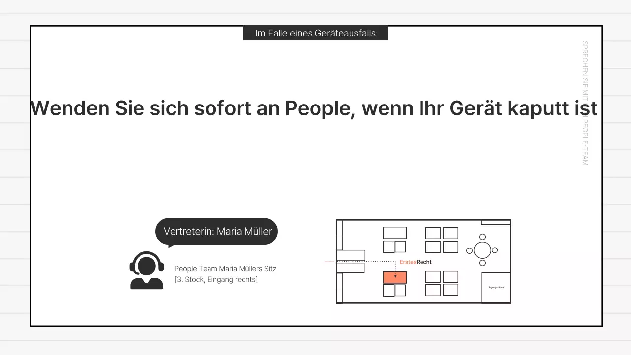 Grundlegende Ankündigungen für das Büro in Rot und Blau
