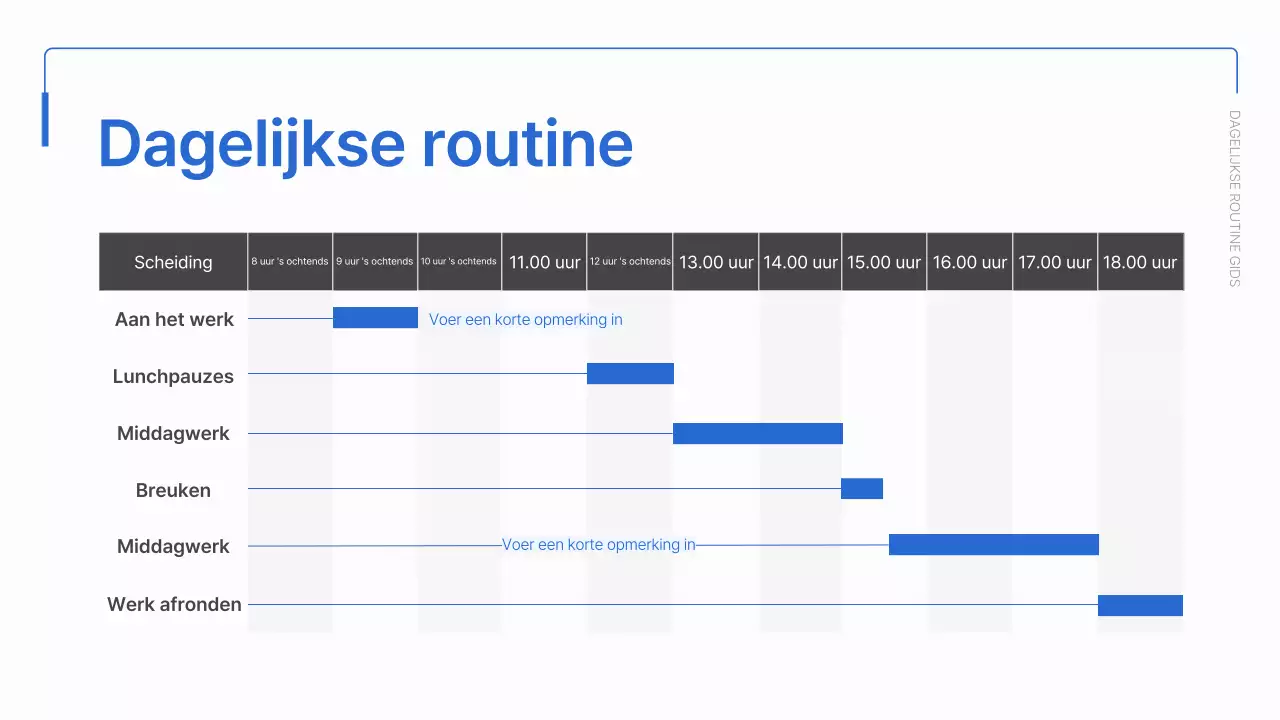 Eenvoudig blauw en wit onboardingmateriaal voor arbeiders