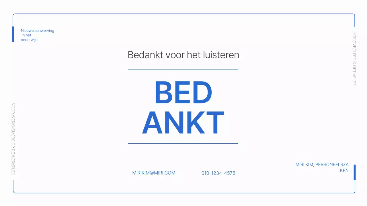 Eenvoudig blauw en wit onboardingmateriaal voor arbeiders