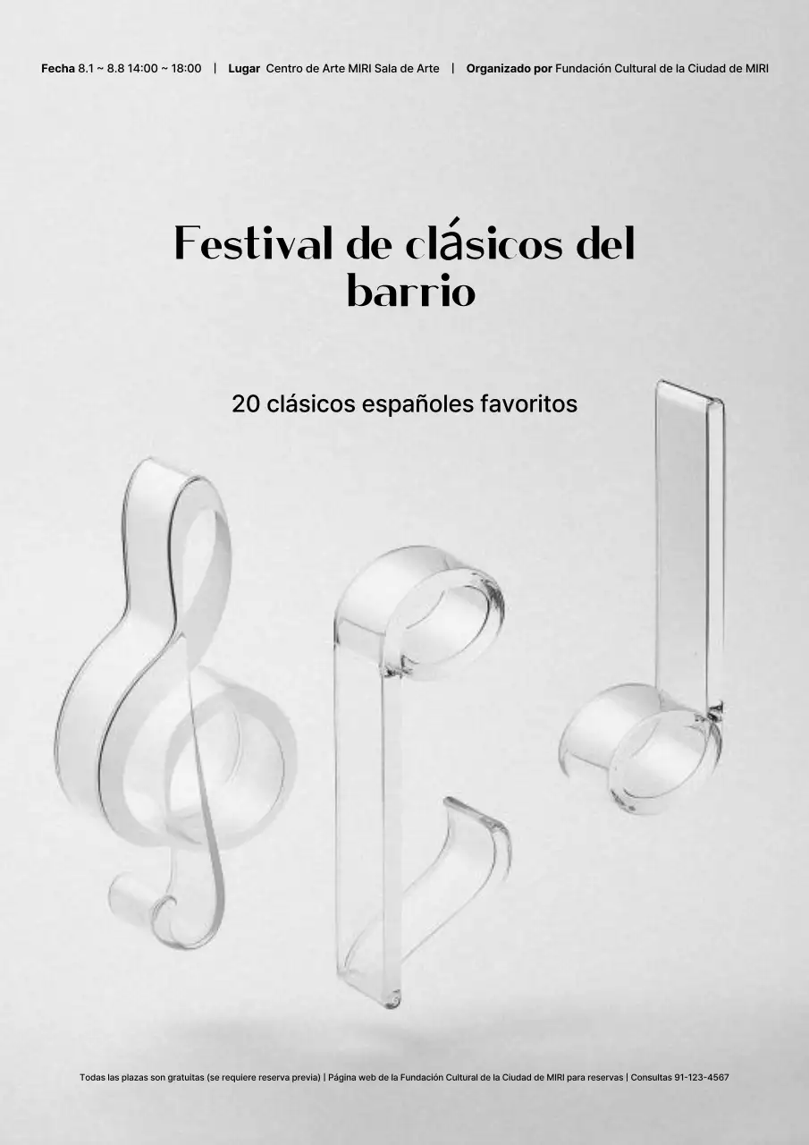 Una sencilla guía de conciertos en gris y negro