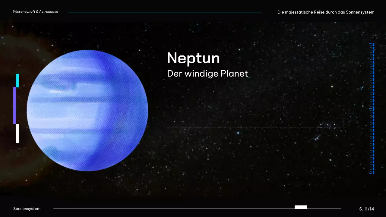 Schwarz und Blau Moderne Planeten des Sonnensystems Vortragsmaterial