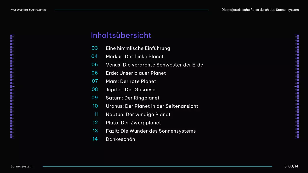 Schwarz und Blau Moderne Planeten des Sonnensystems Vortragsmaterial