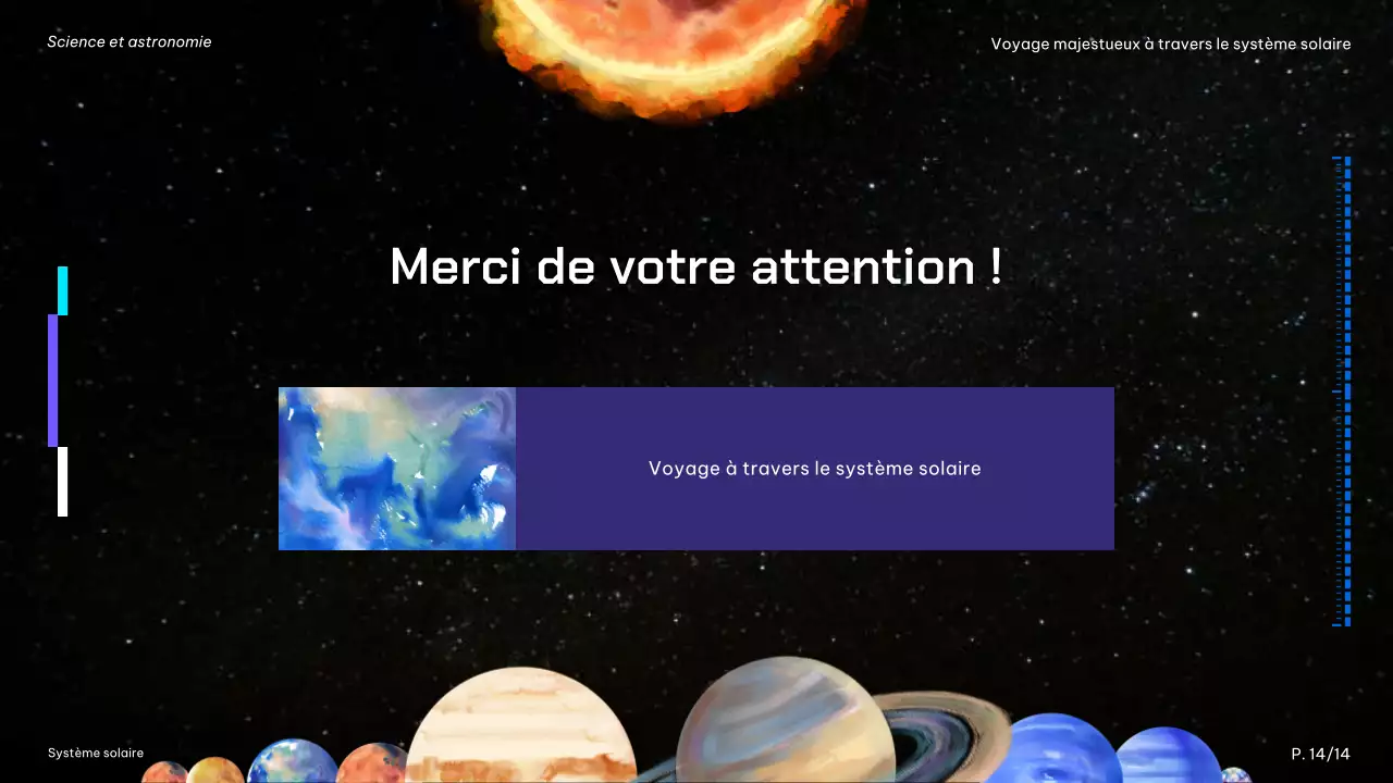 Planètes du système solaire modernes, noires et bleues, matériel de cours