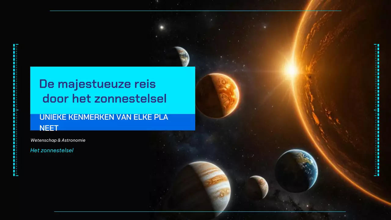 Zwart En Blauw Modern Zonnestelsel Planeten Lesmateriaal