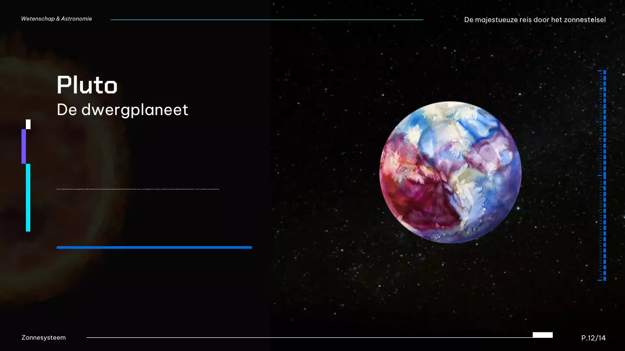 Zwart En Blauw Modern Zonnestelsel Planeten Lesmateriaal