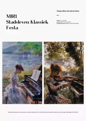 Een eenvoudige concertgids in wit en zwart