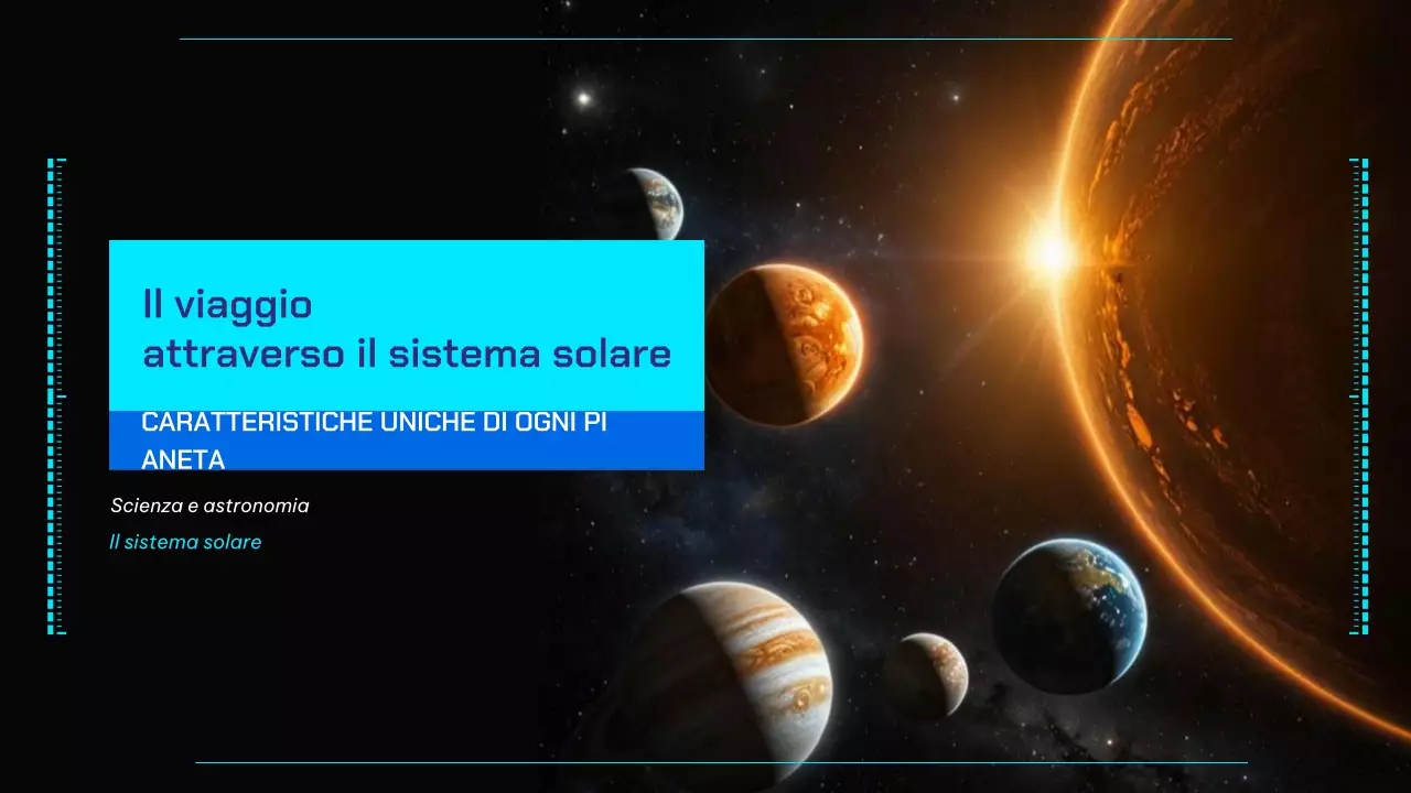 Nero e blu I pianeti del sistema solare moderno Materiale per le lezioni