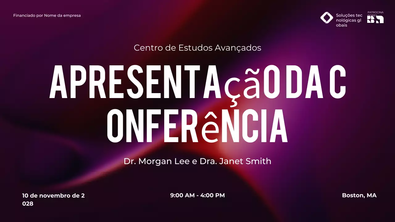 Anúncio da Conferência Moderna Púrpura
