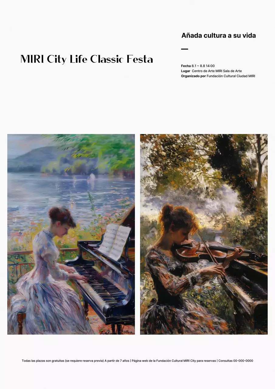 Una sencilla guía de conciertos en blanco y negro