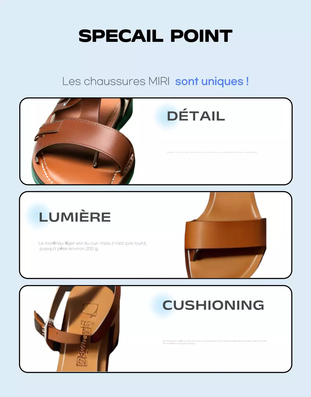 Promouvoir des chaussures d'été simples et d'un bon rapport qualité-prix en bleu clair et en gris