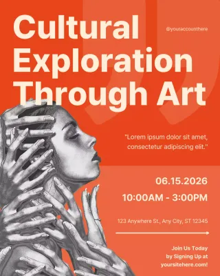 Orange Modern Arts and Culture Exhibition Announcement Instagram Post