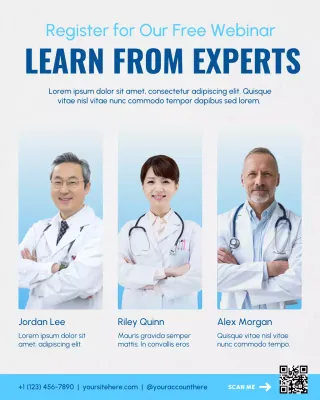 Blue Clean Medical Webinar Invitation Instagram Post