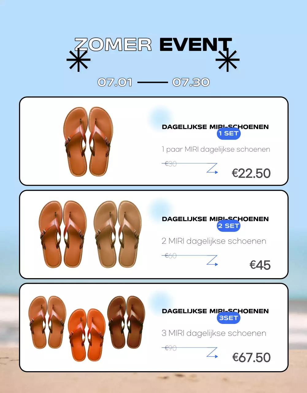 Promoot eenvoudige zomerschoenen met waar voor je geld in lichtblauw en grijs