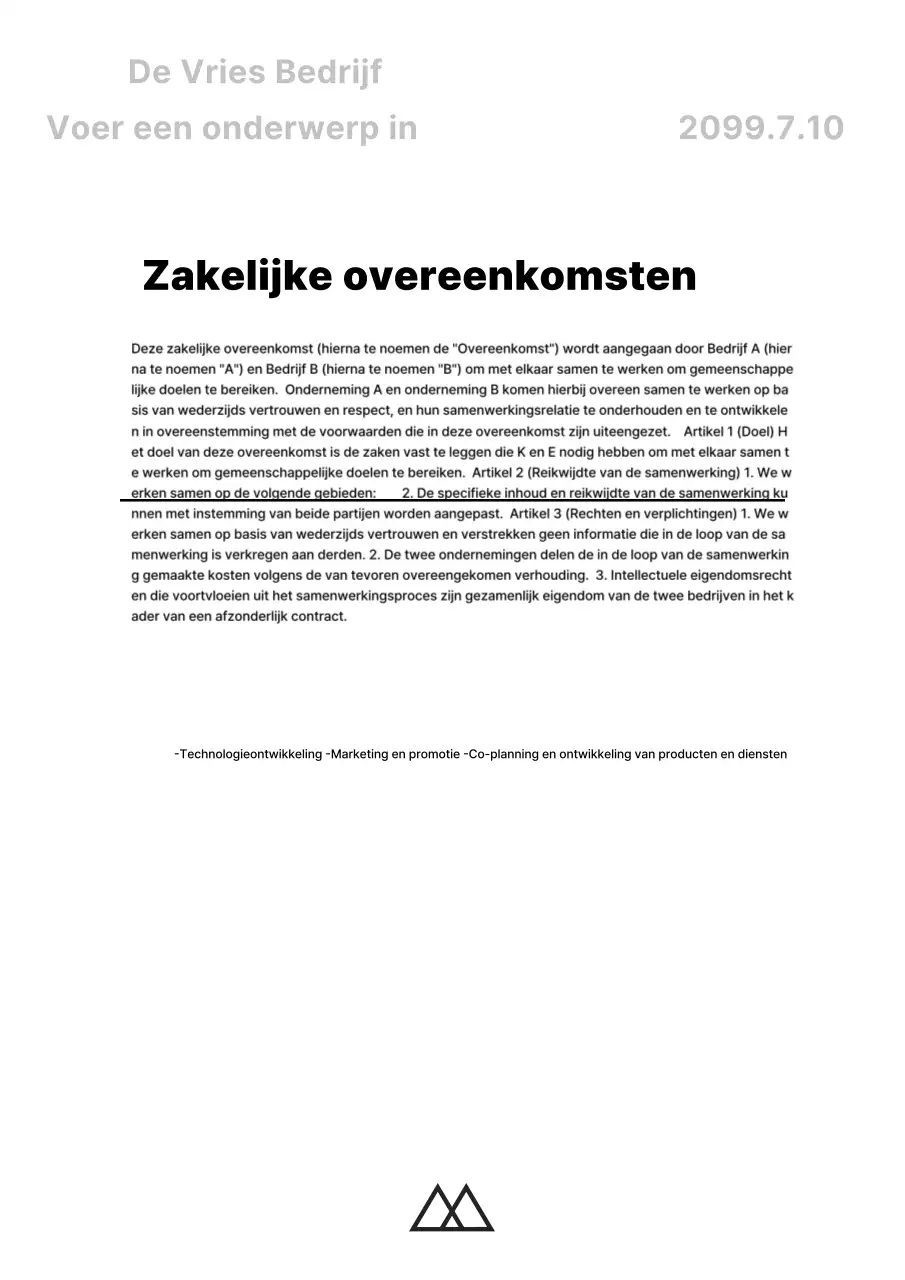 Een eenvoudige verzameling bedrijfsdocumenten in zwart-wit