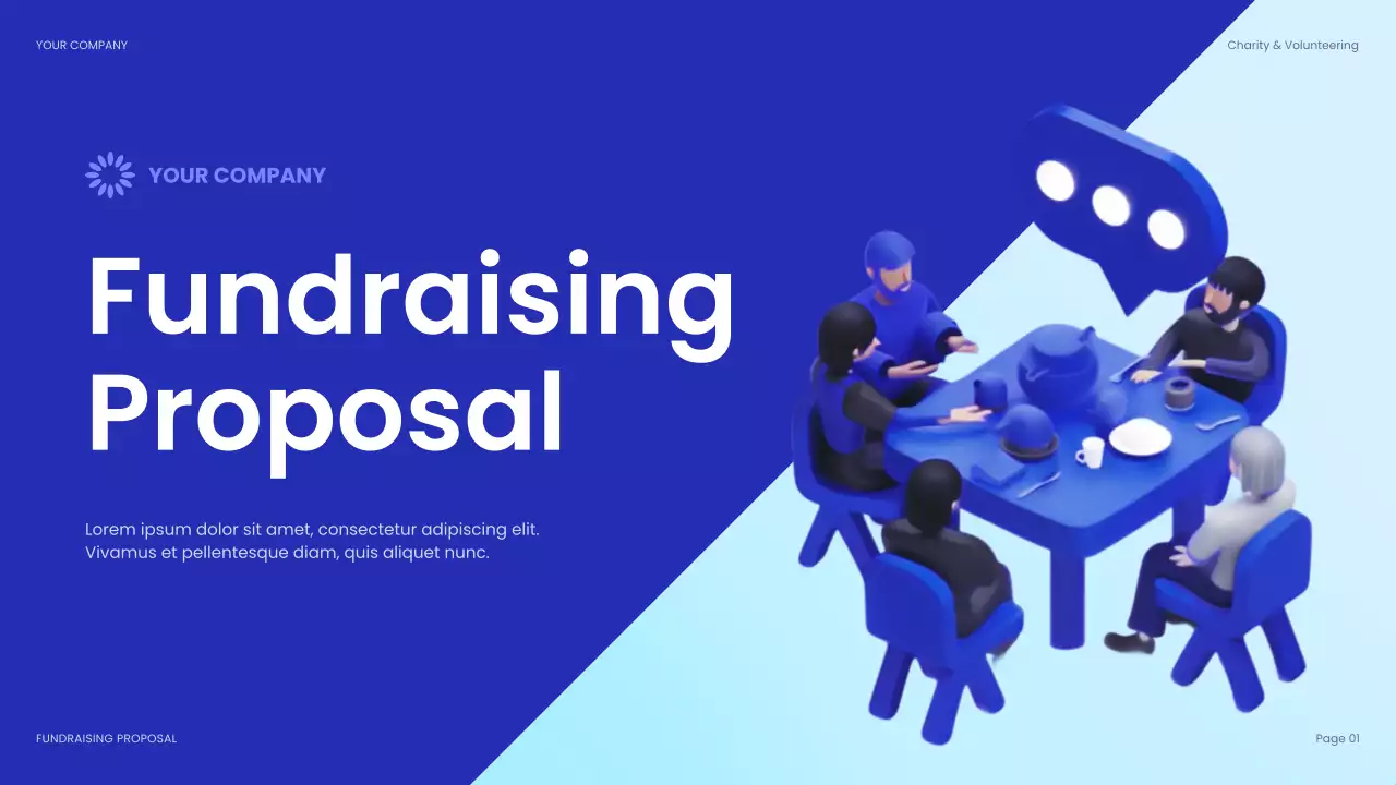 Blue Modern Fundraising Proposal Presentation