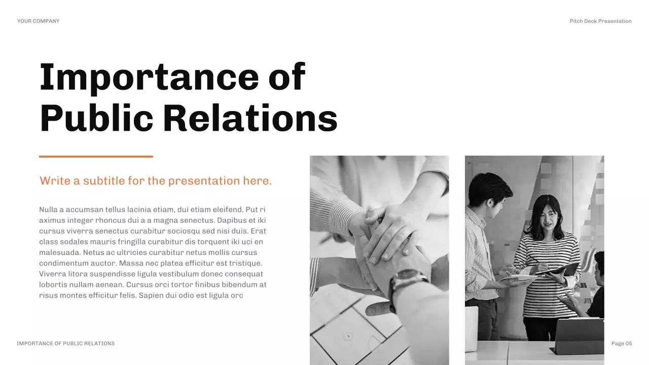 Orange Modern PR Agency Pitch Presentation