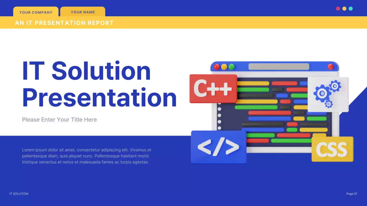 Blue Modern IT Solution Presentation