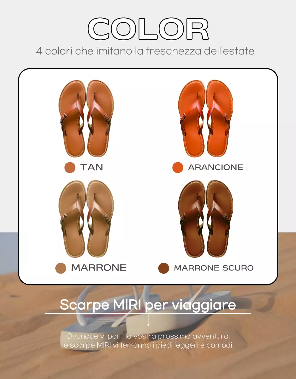 Promuovere scarpe estive semplici e convenienti in azzurro e grigio