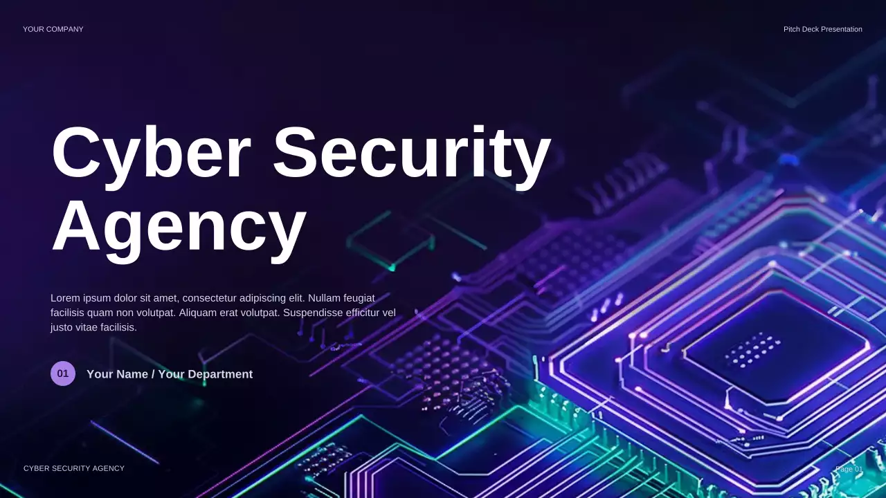 Purple Futuristic Cybersecurity Agency Pitch Presentation