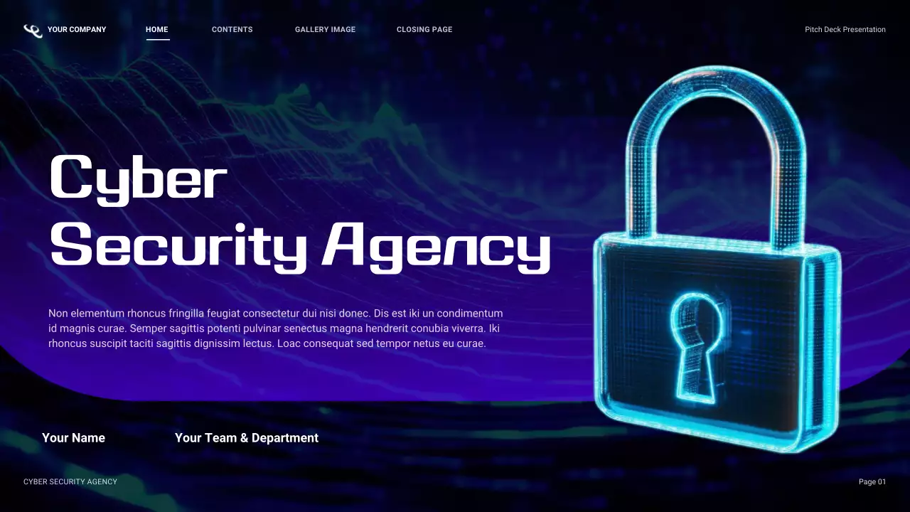 Blue Cybersecurity Agency Pitch Presentation