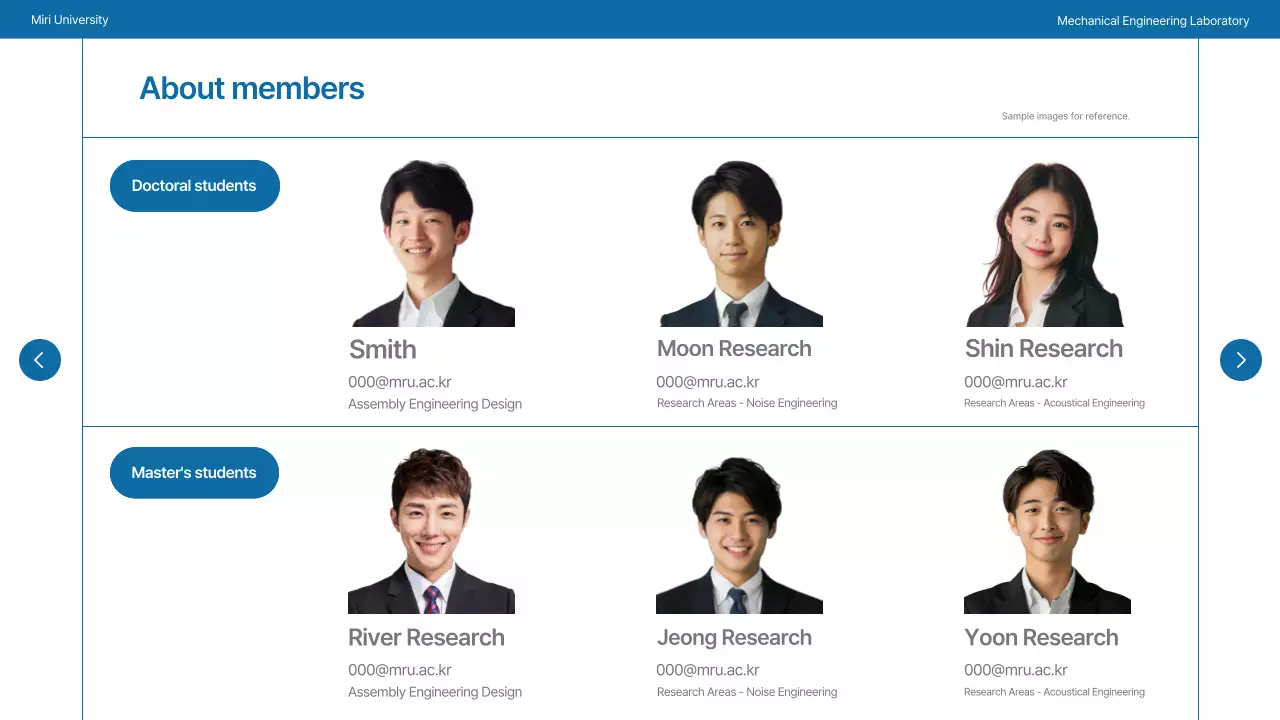 Um laboratório universitário simples em azul-marinho e cinzento