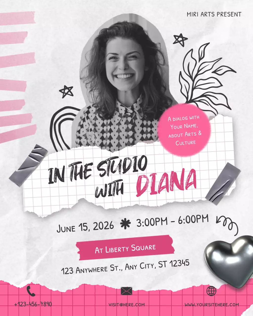 Pink Collage Art Event Announcement Instagram Post