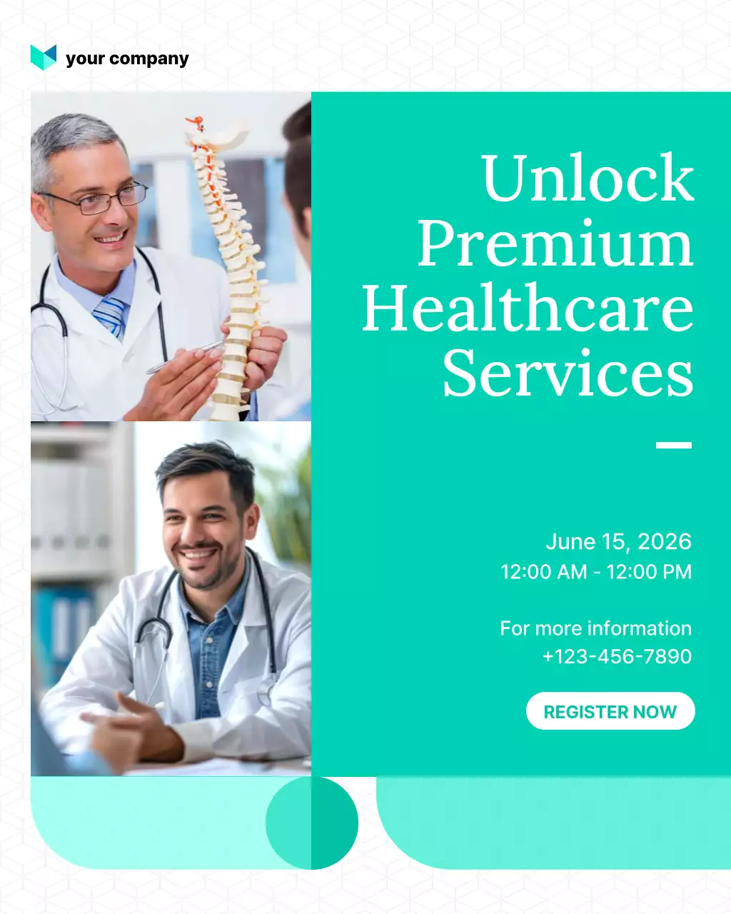 Teal Professional Healthcare Service Instagram Post