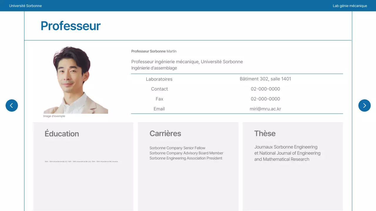 Un simple laboratoire universitaire en bleu marine et gris