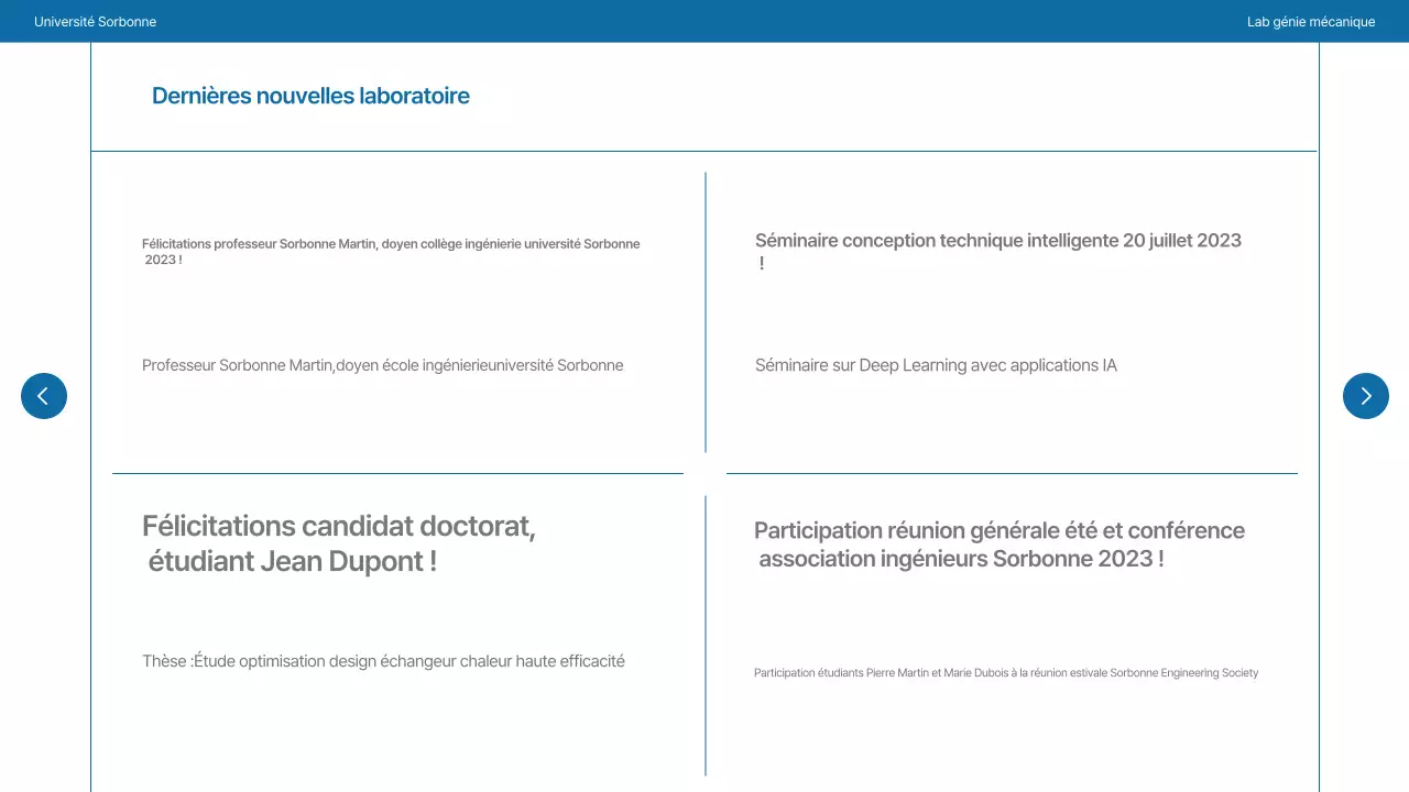Un simple laboratoire universitaire en bleu marine et gris