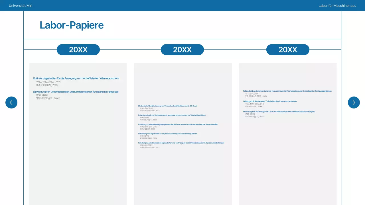 Ein einfaches Universitätslabor in Marineblau und Grau