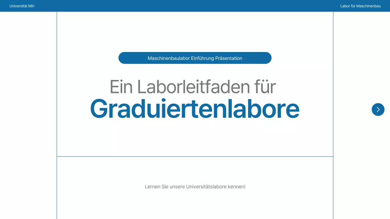 Ein einfaches Universitätslabor in Marineblau und Grau