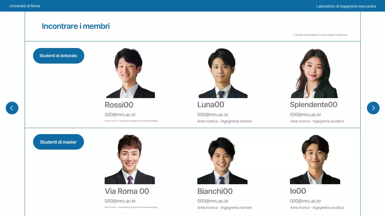 Un semplice laboratorio universitario in blu navy e grigio