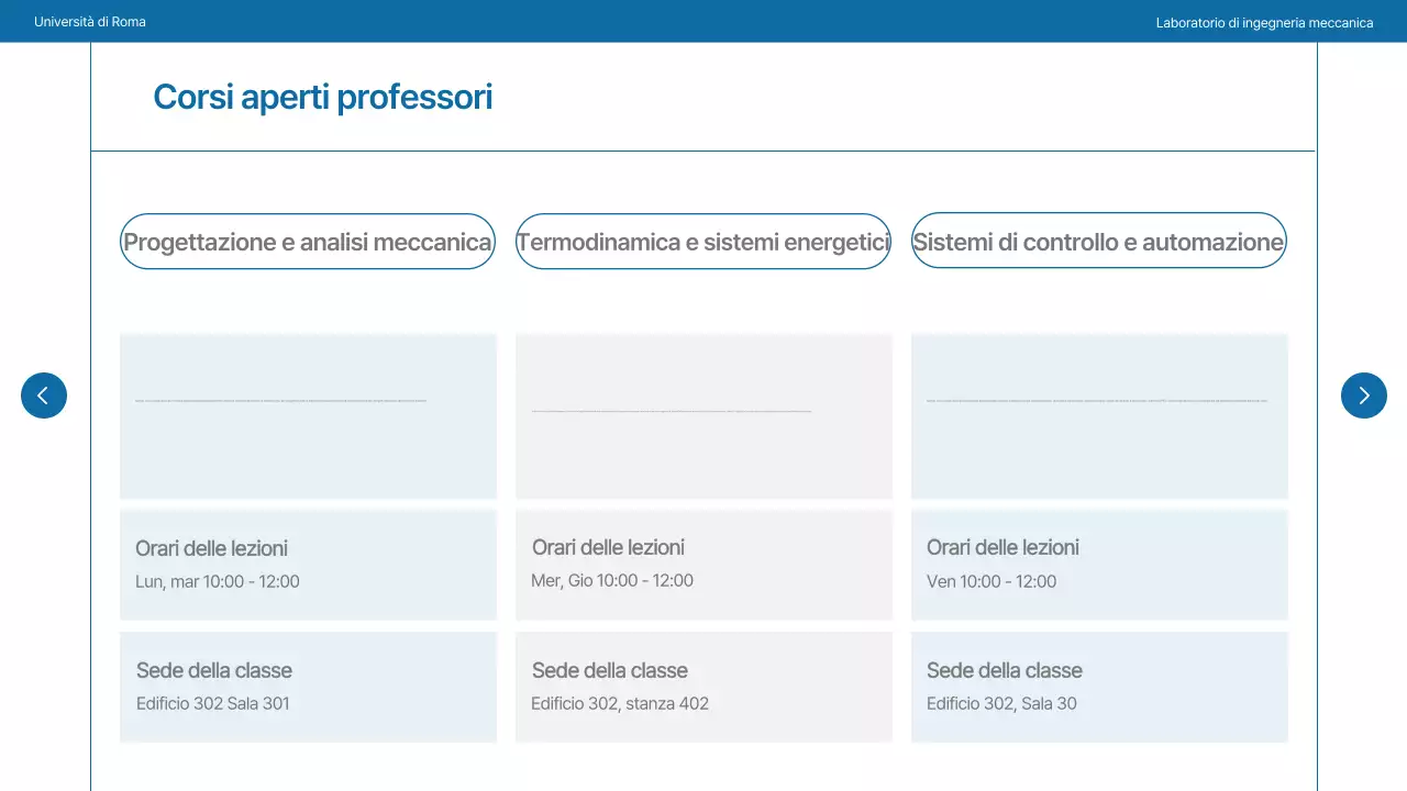 Un semplice laboratorio universitario in blu navy e grigio