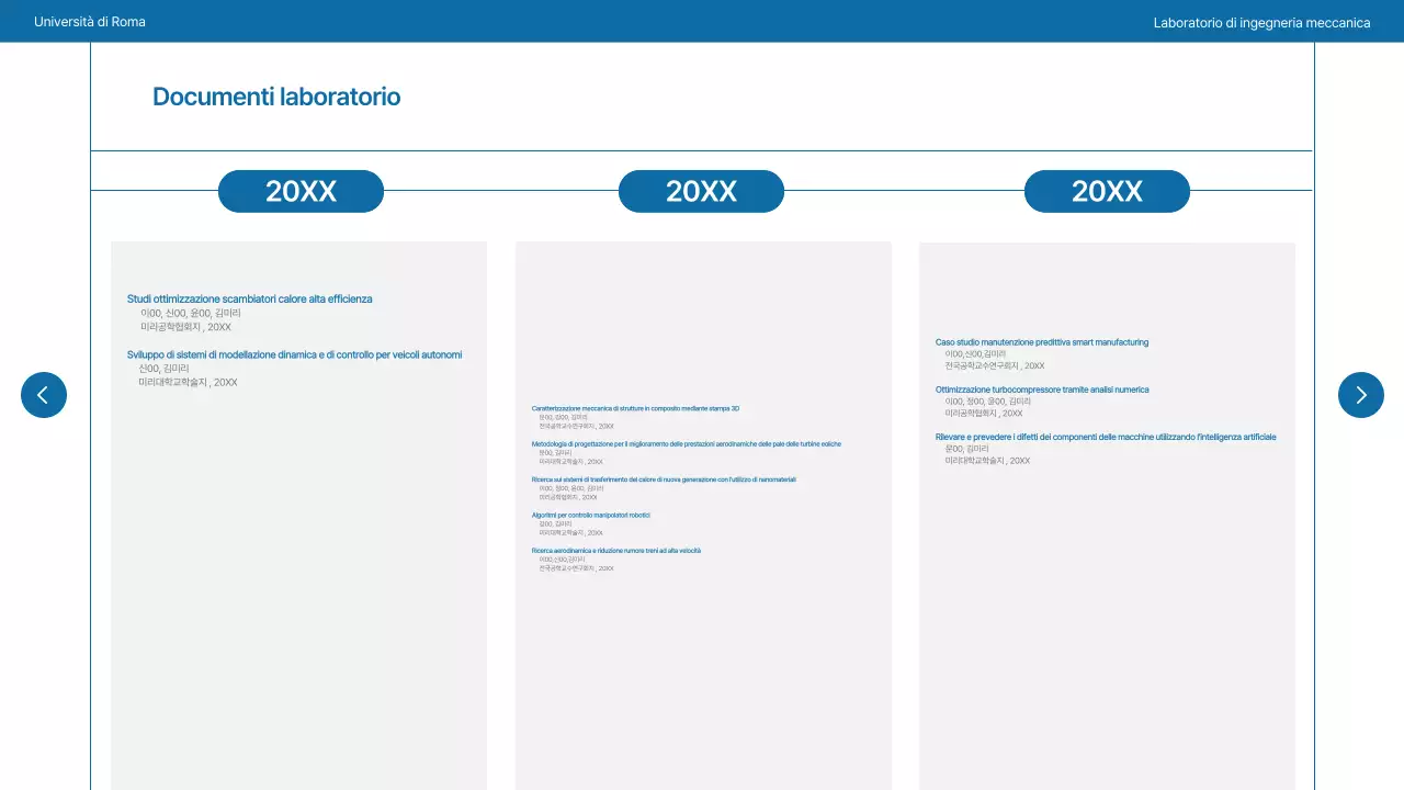 Un semplice laboratorio universitario in blu navy e grigio
