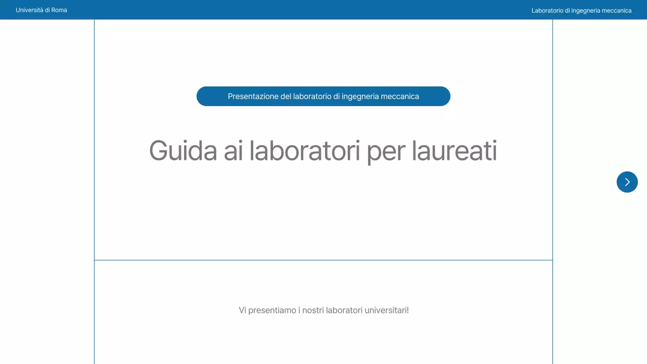 Un semplice laboratorio universitario in blu navy e grigio