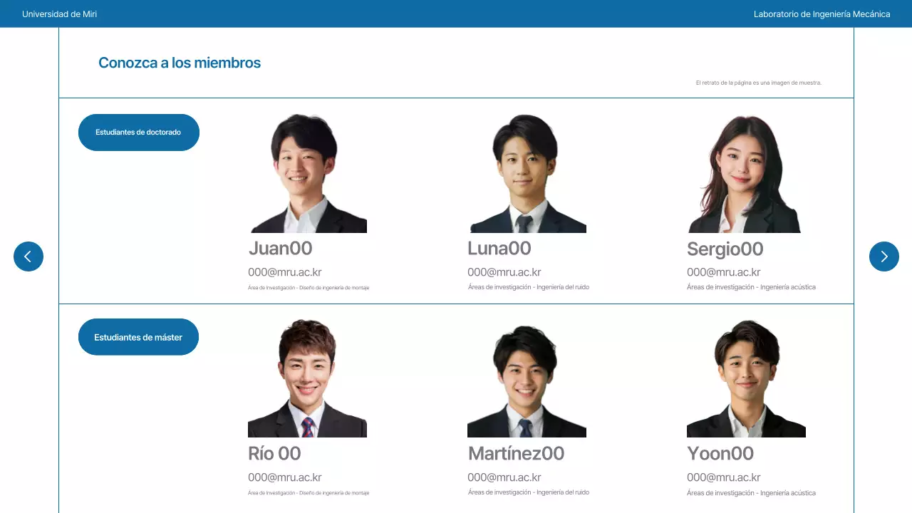 Un sencillo laboratorio universitario en azul marino y gris