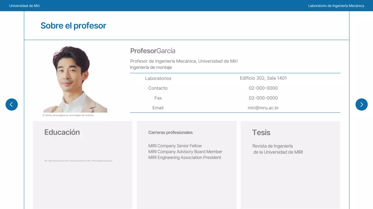 Un sencillo laboratorio universitario en azul marino y gris