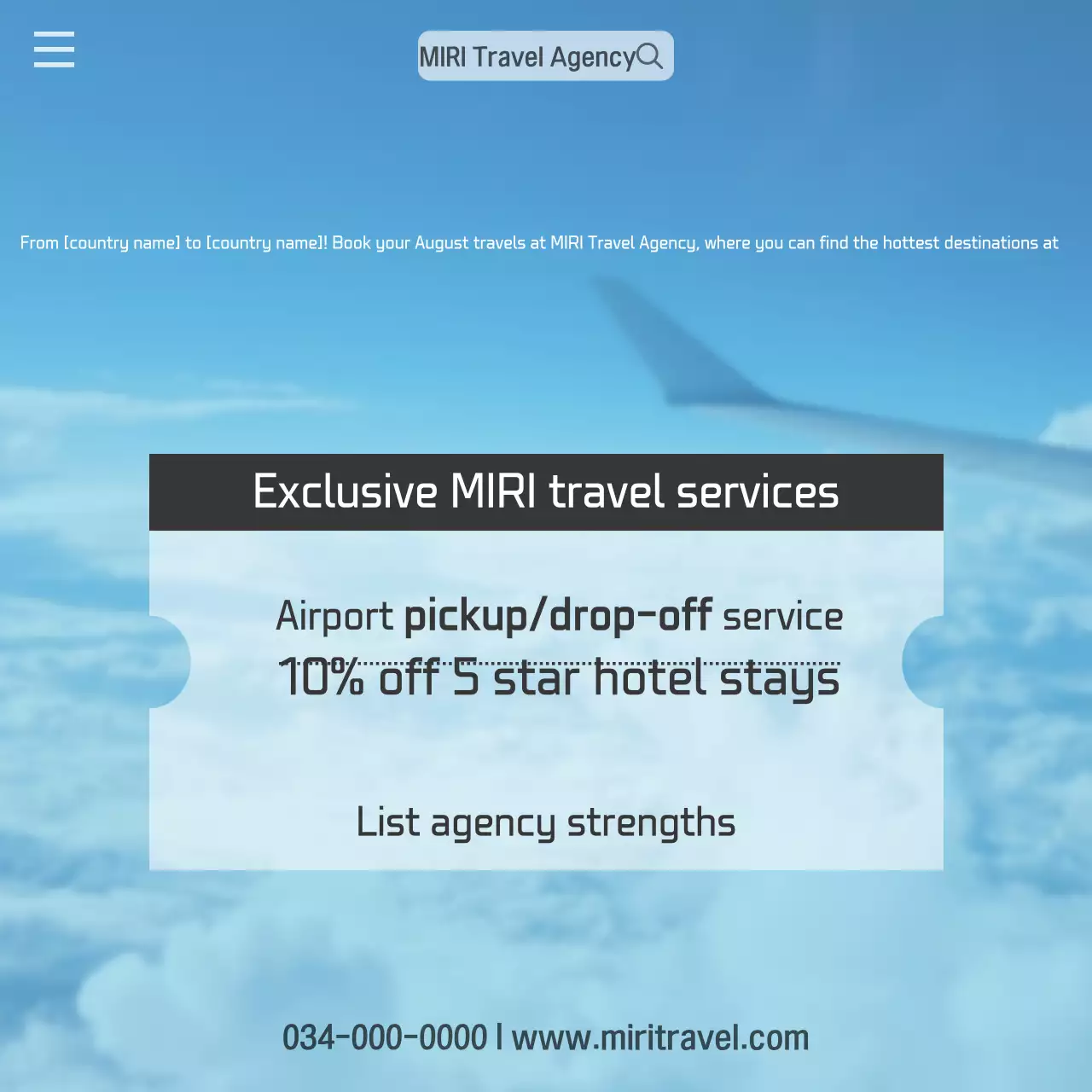 A modern destination weather guide in orange and light blue