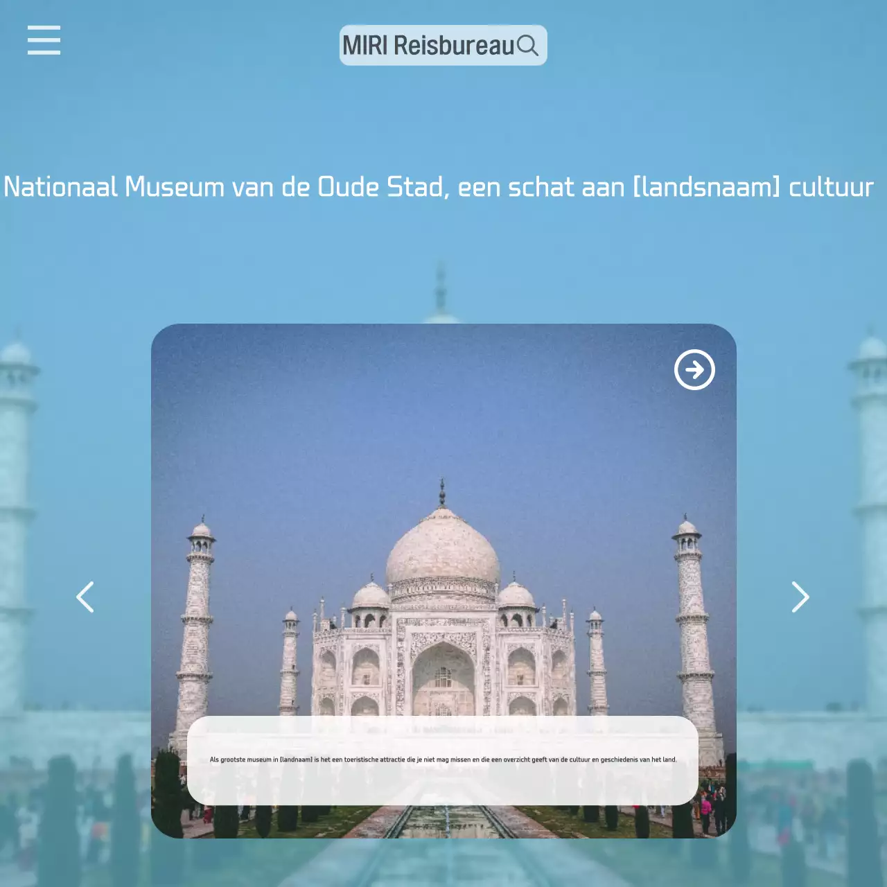 Een moderne bestemmingsweergids in oranje en lichtblauw