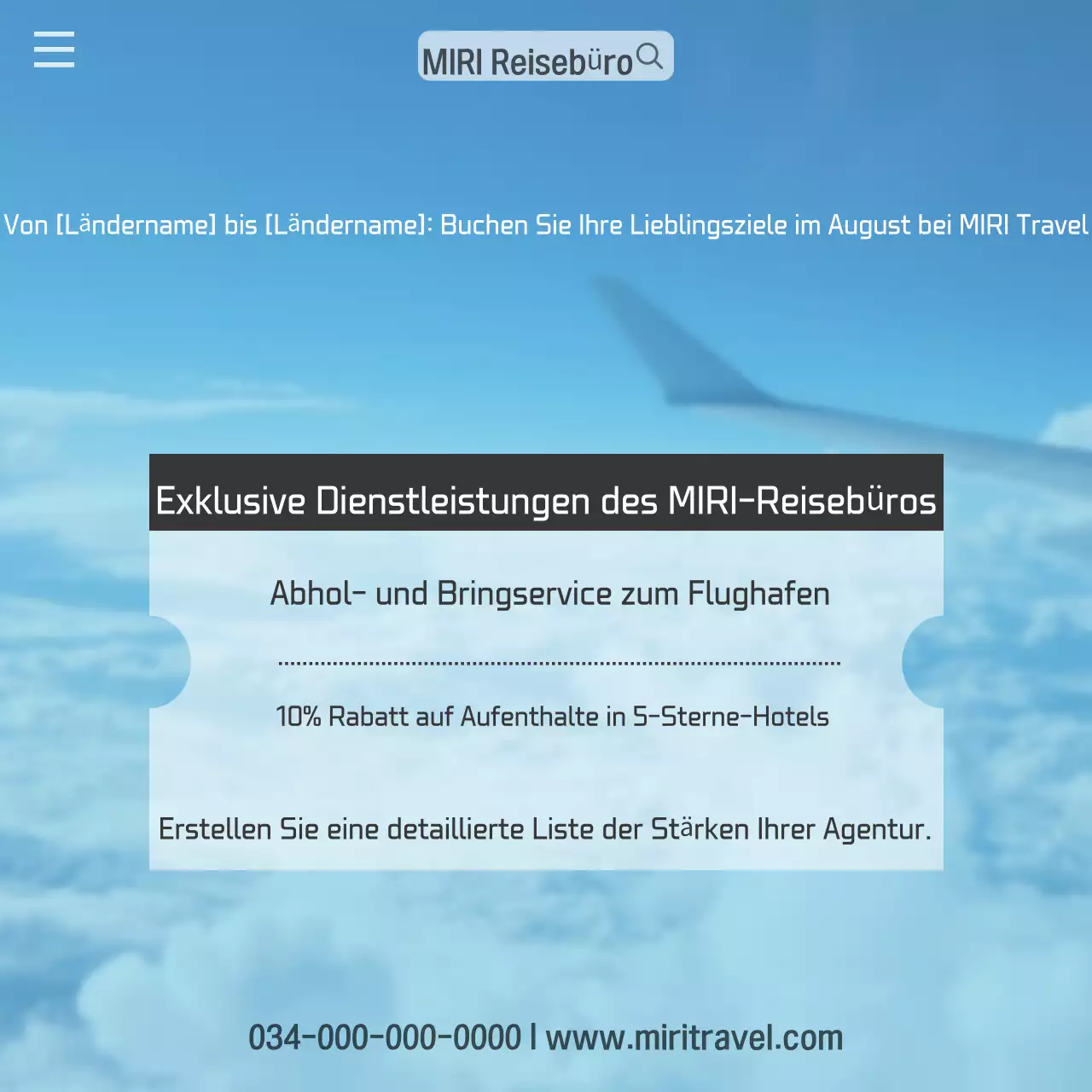 Ein moderner Wetterführer für Reiseziele in Orange und Hellblau