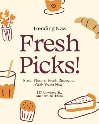 Beige Retro Food Promotion Instagram Post