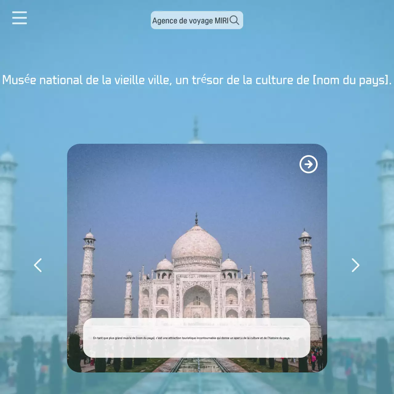 Un guide météorologique de destination moderne en orange et bleu clair