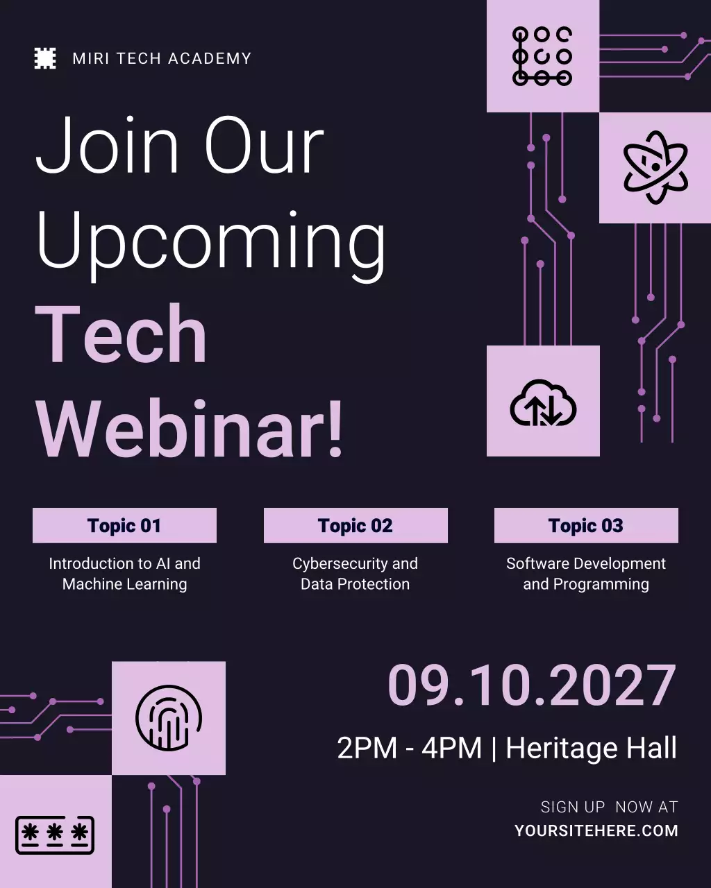 Blue Tech Webinar Event Instagram Post
