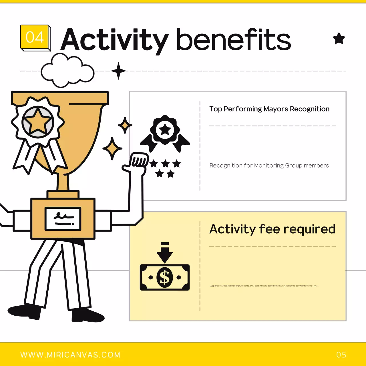 Guia de recrutamento do monitor de política simples amarelo e preto