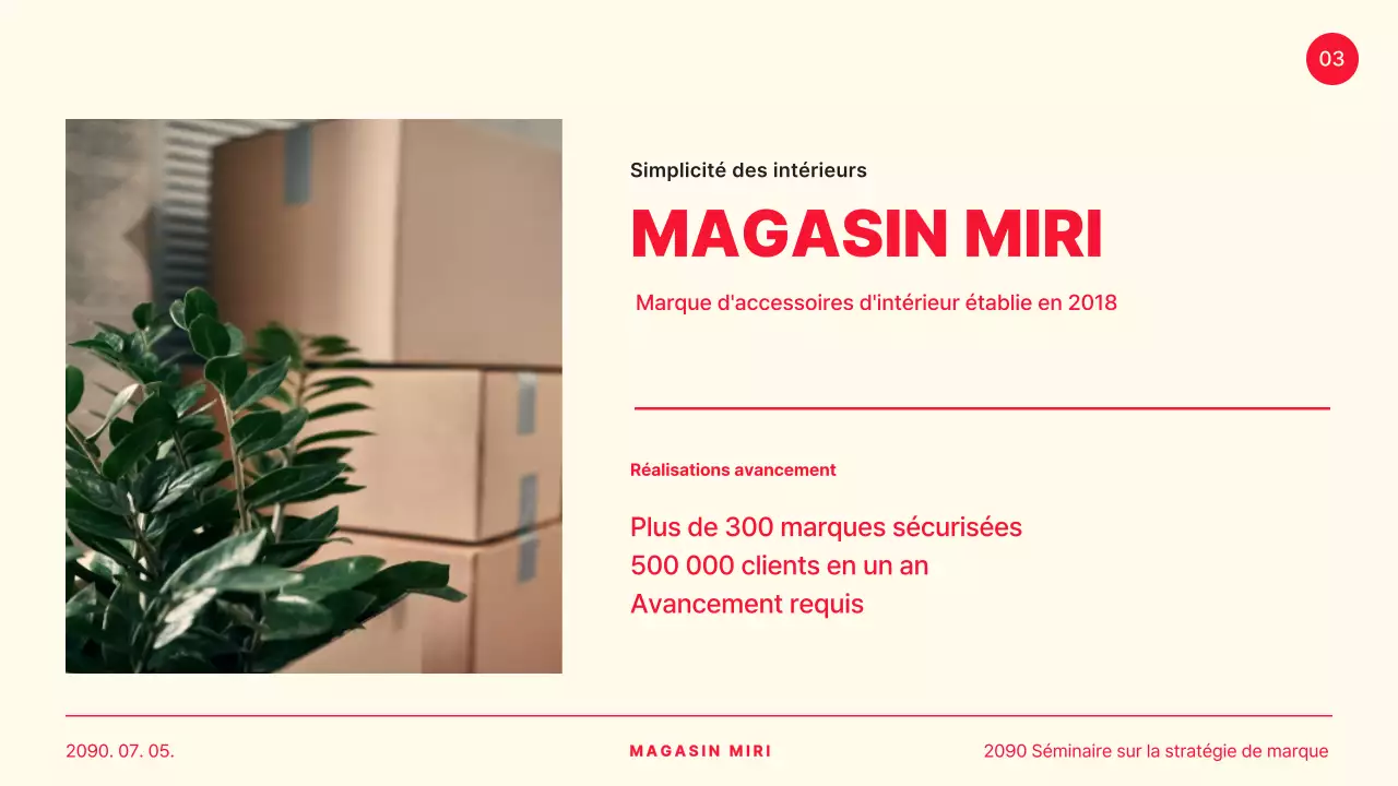 Un cas simple de présentation partagée entre le jaune et le rouge