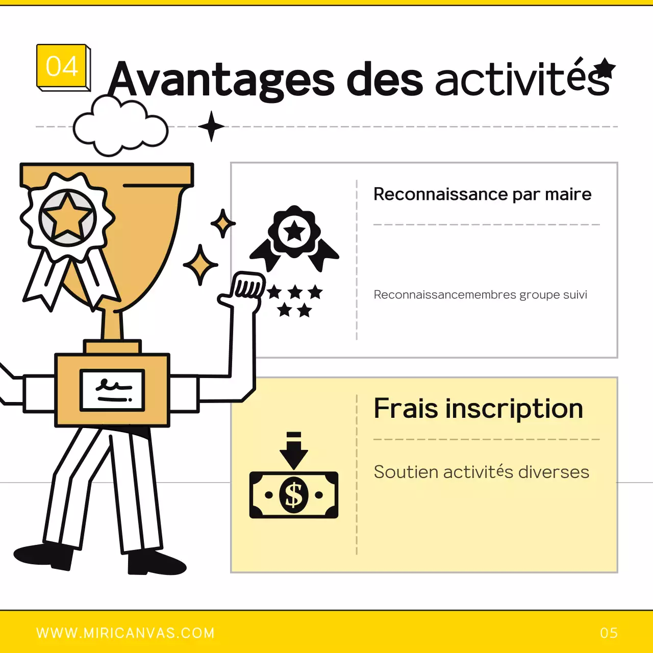 Guide de recrutement du moniteur de politique simple jaune et noir