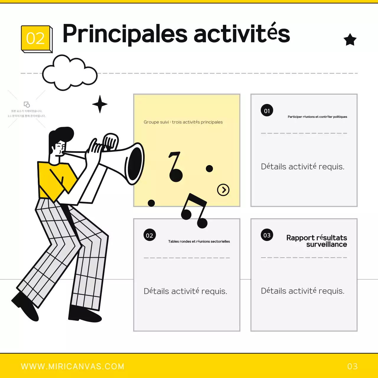 Guide de recrutement du moniteur de politique simple jaune et noir