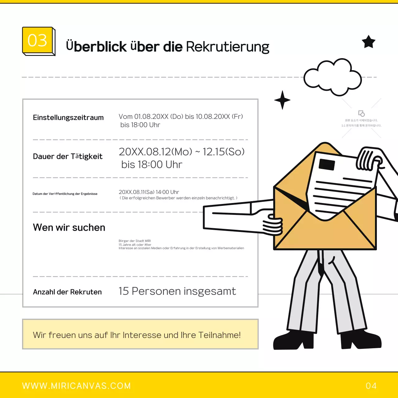 Gelber und schwarzer Leitfaden für die Einstellungsüberwachung